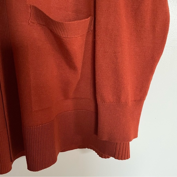 NWOT Time and Tru Orange Open Front Cardigan Sweater w/ Long Sleeves and… - Picture 5 of 11